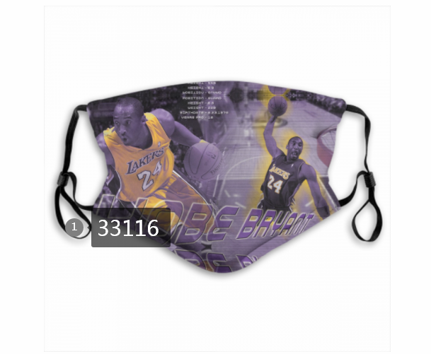 2021 NBA Los Angeles Lakers #24 kobe bryant 33116 Dust mask with filter->nba dust mask->Sports Accessory